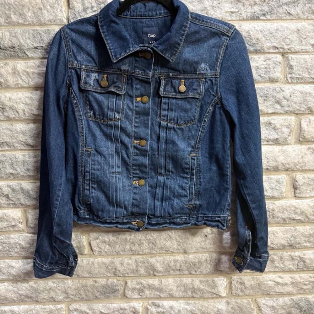 Gap Women's Blue and Navy Jacket